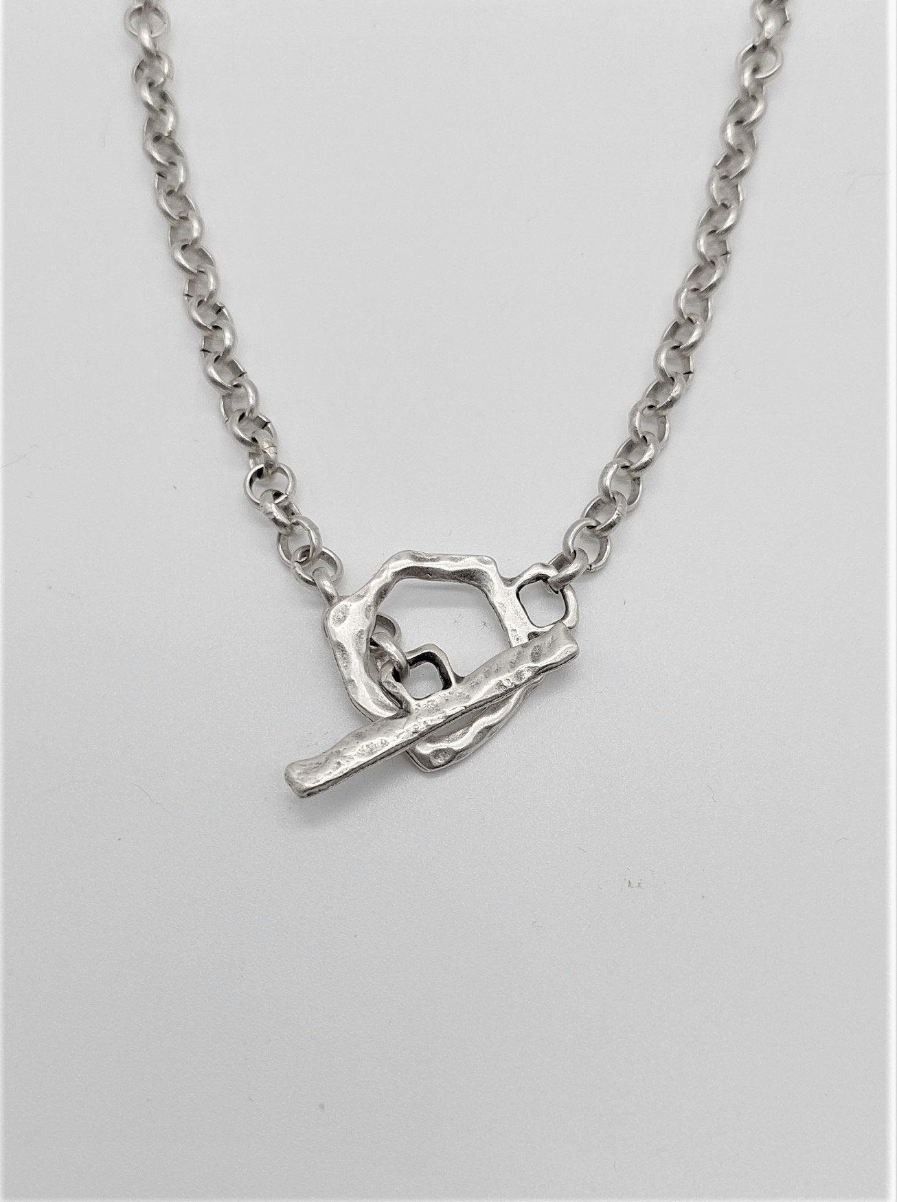 Asymmetrical Silver Heart Stars & Moon Necklace