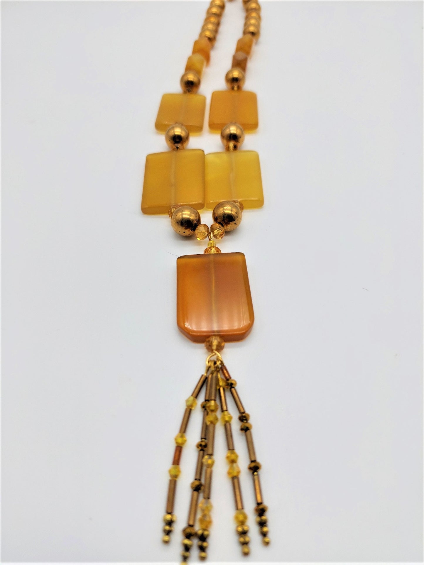 Honey Colored Agate Pendant Necklace