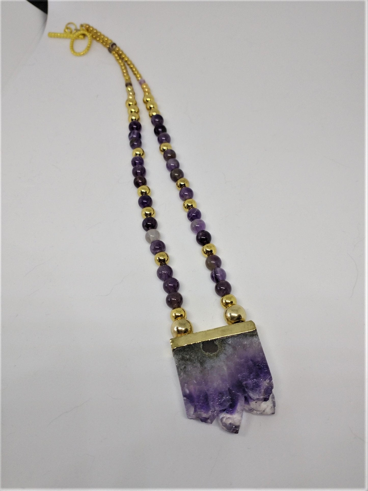 Raw Edge Amethyst Pendant Necklace
