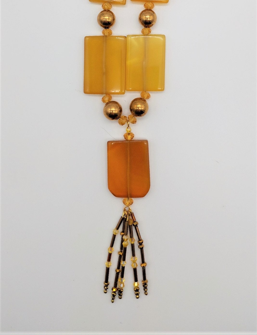 Honey Colored Agate Pendant Necklace