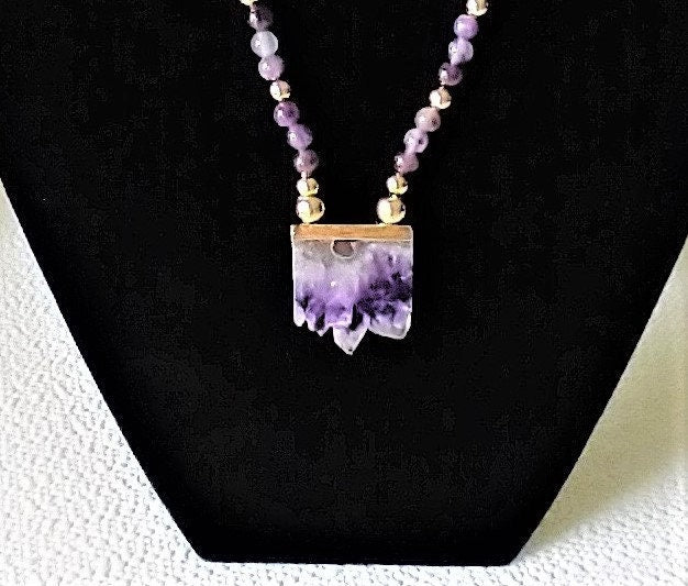 Raw Edge Amethyst Pendant Necklace