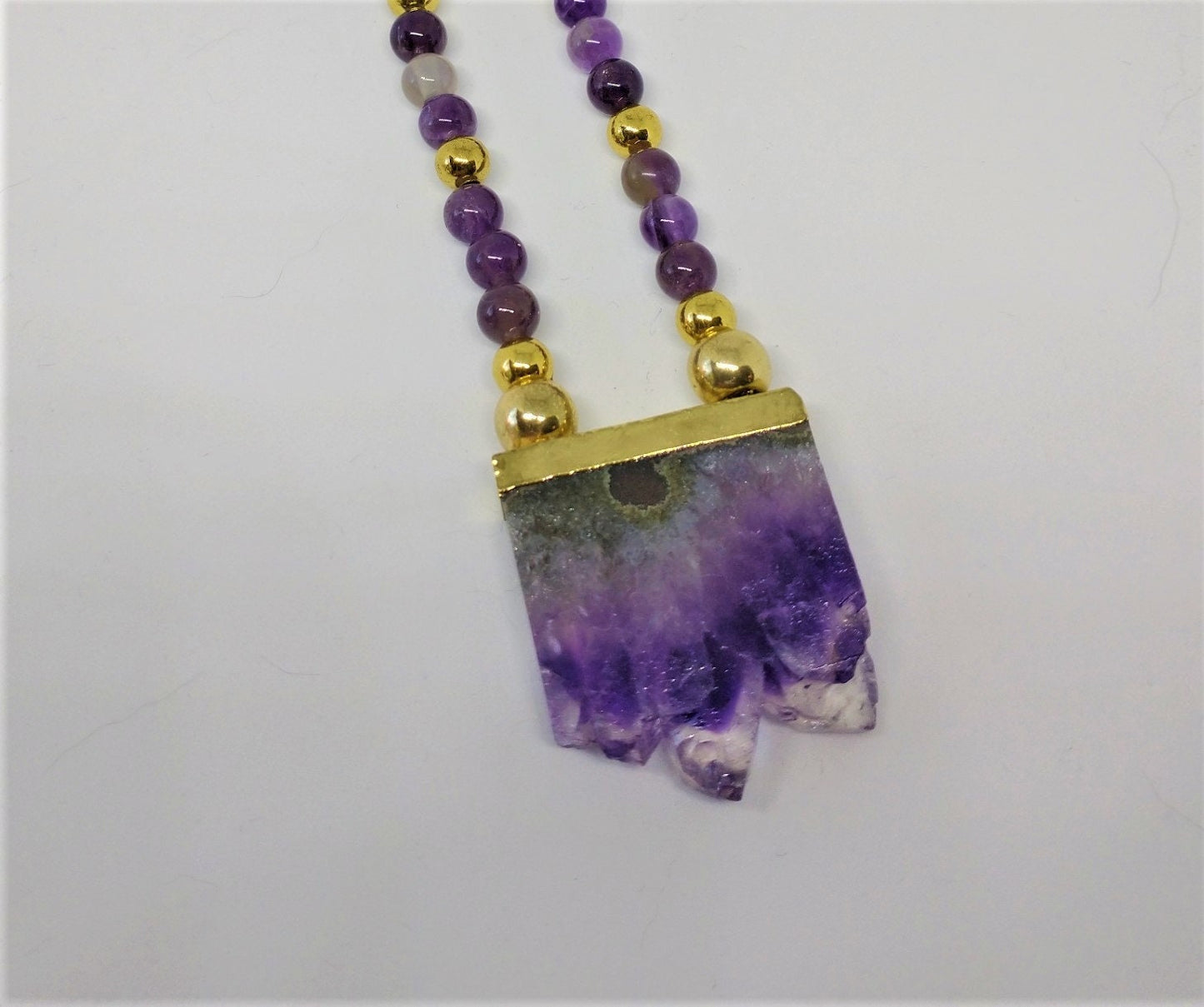 Raw Edge Amethyst Pendant Necklace