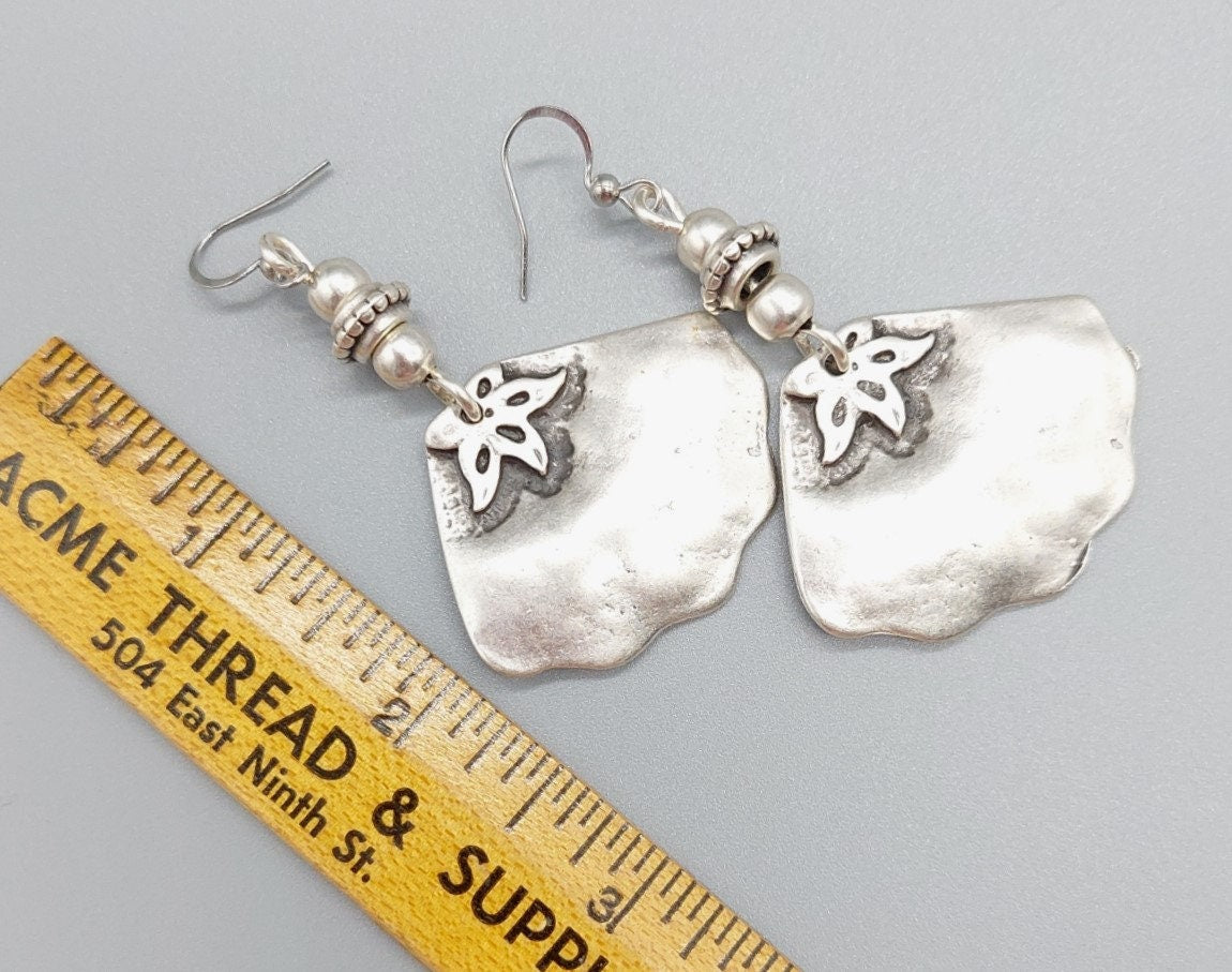 Silver Turkish Zamak Flower Earrings