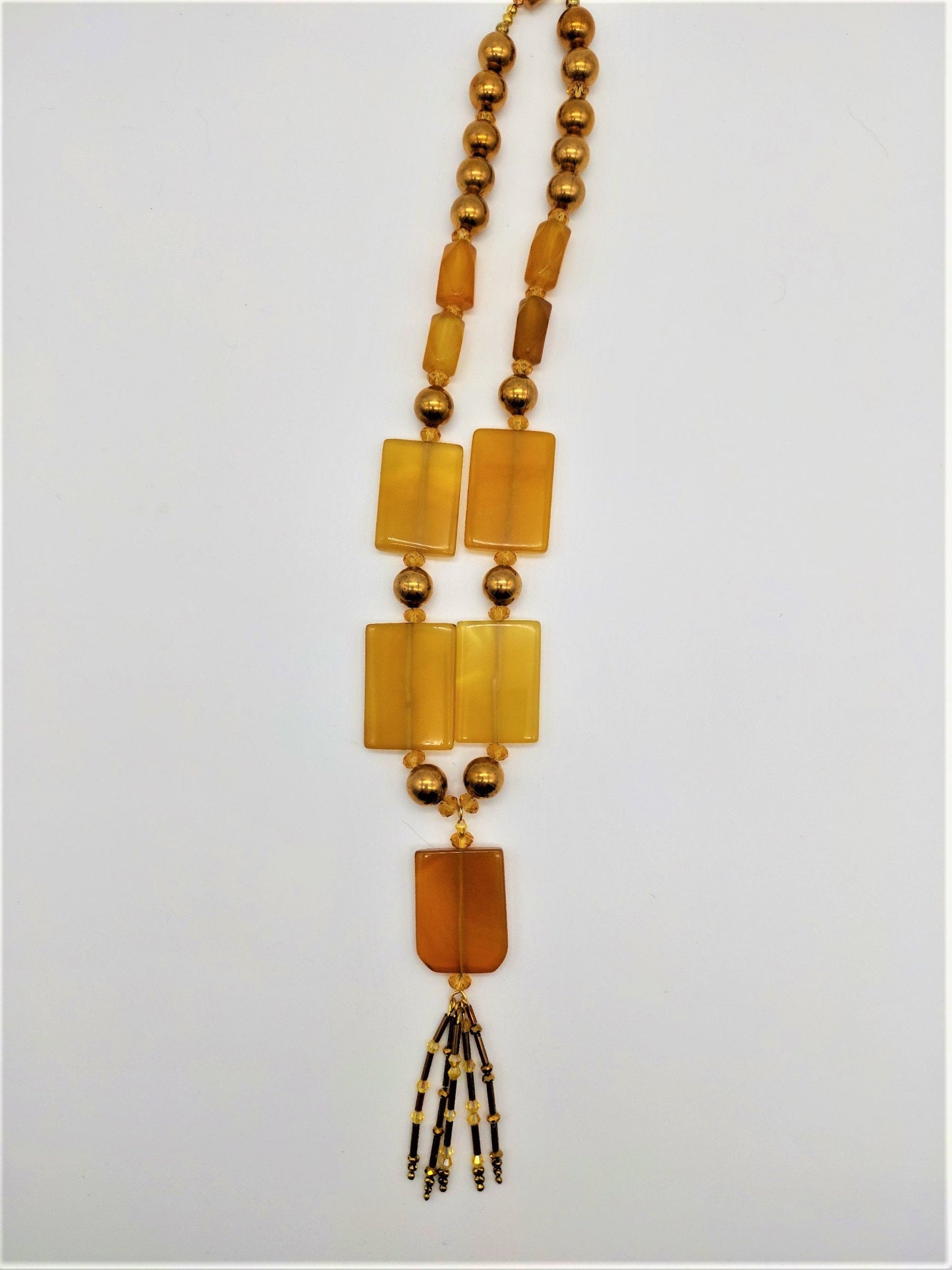 Honey Colored Agate Pendant Necklace