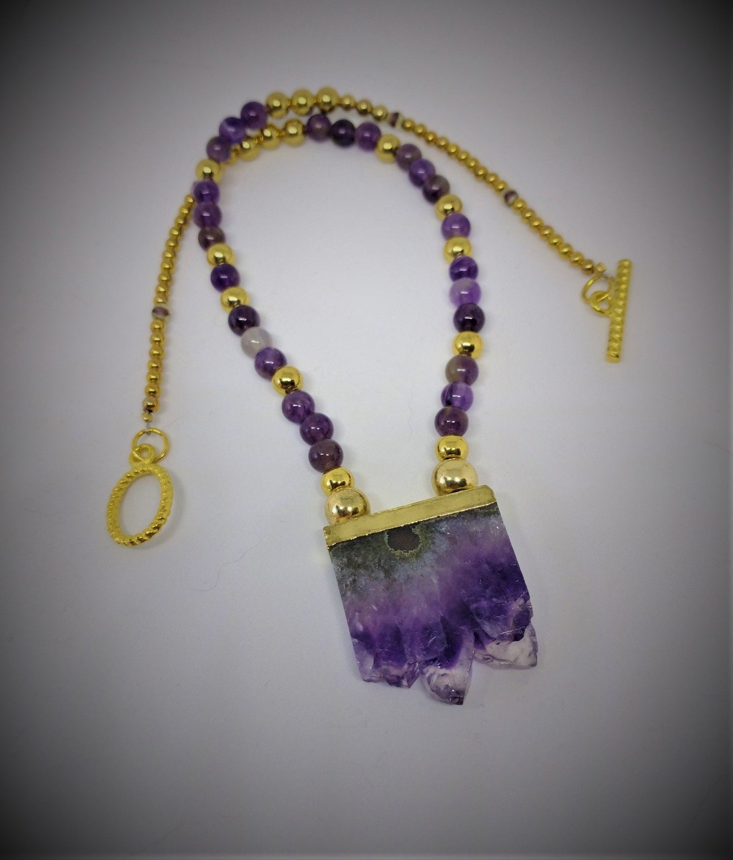 Raw Edge Amethyst Pendant Necklace